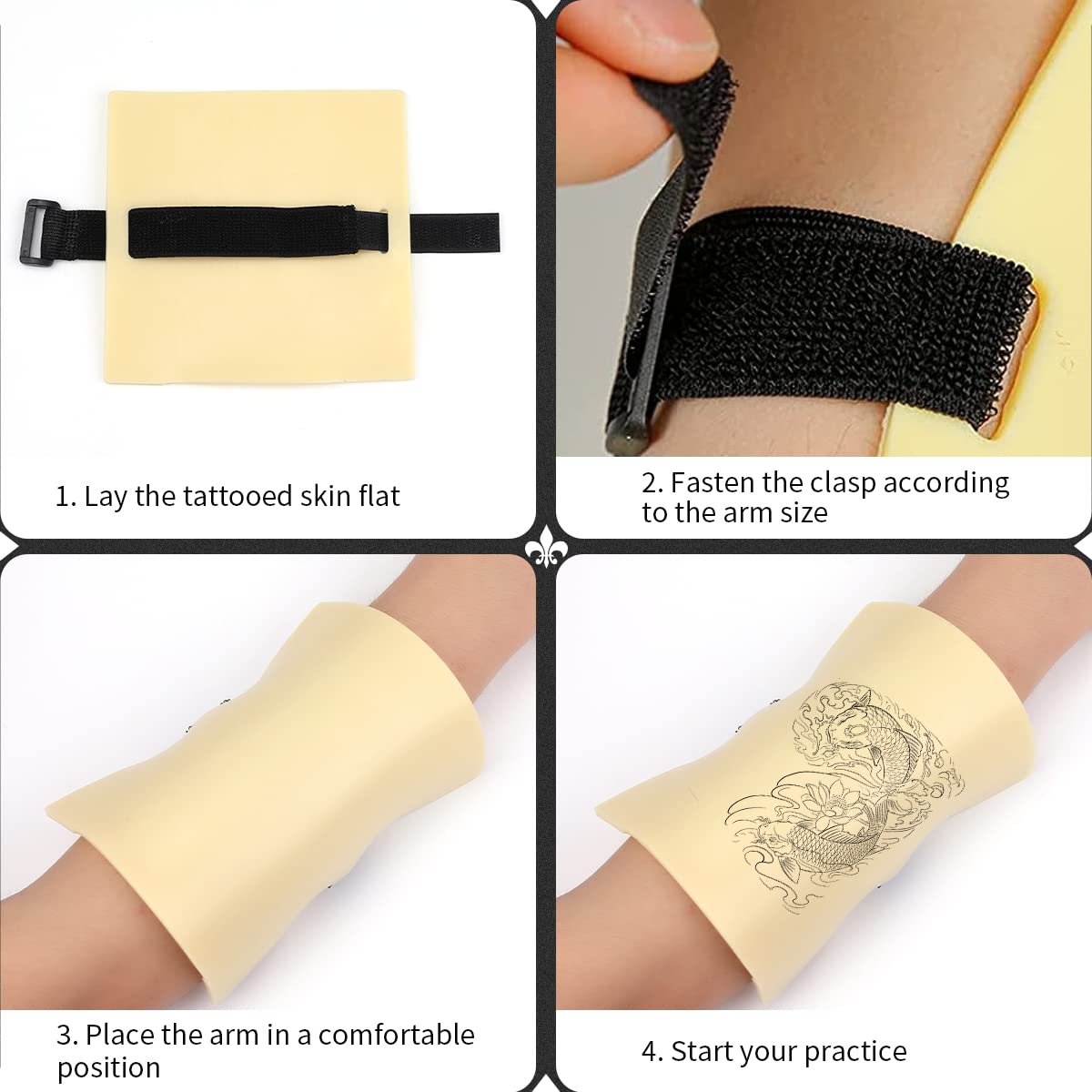 piel sintética de silicona para práctica de tatuajes con correa elástica 3 MM - Image 6