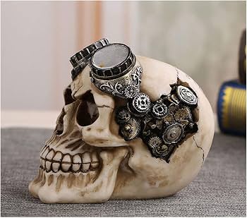 figura decorativa de calavera estilo Steampunk