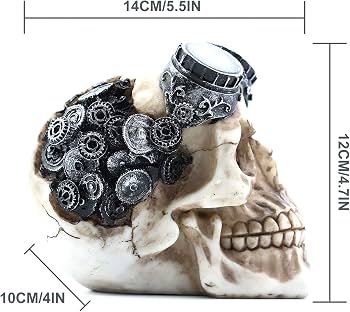 figura decorativa de calavera estilo Steampunk - Image 2